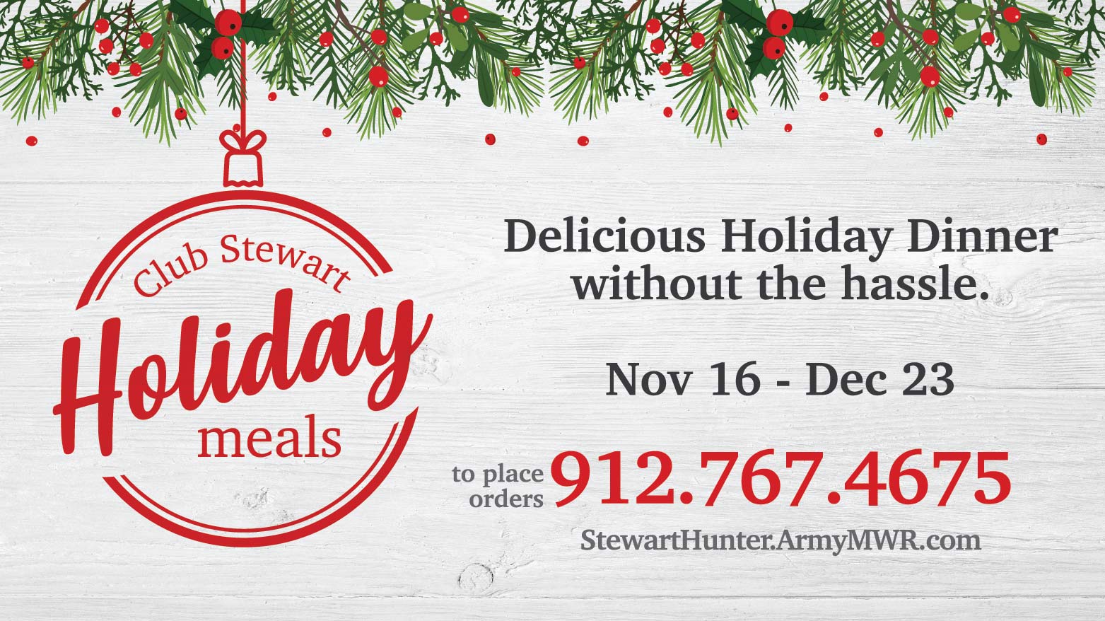 Holiday Meals To-Go Holiday Meals To-Go